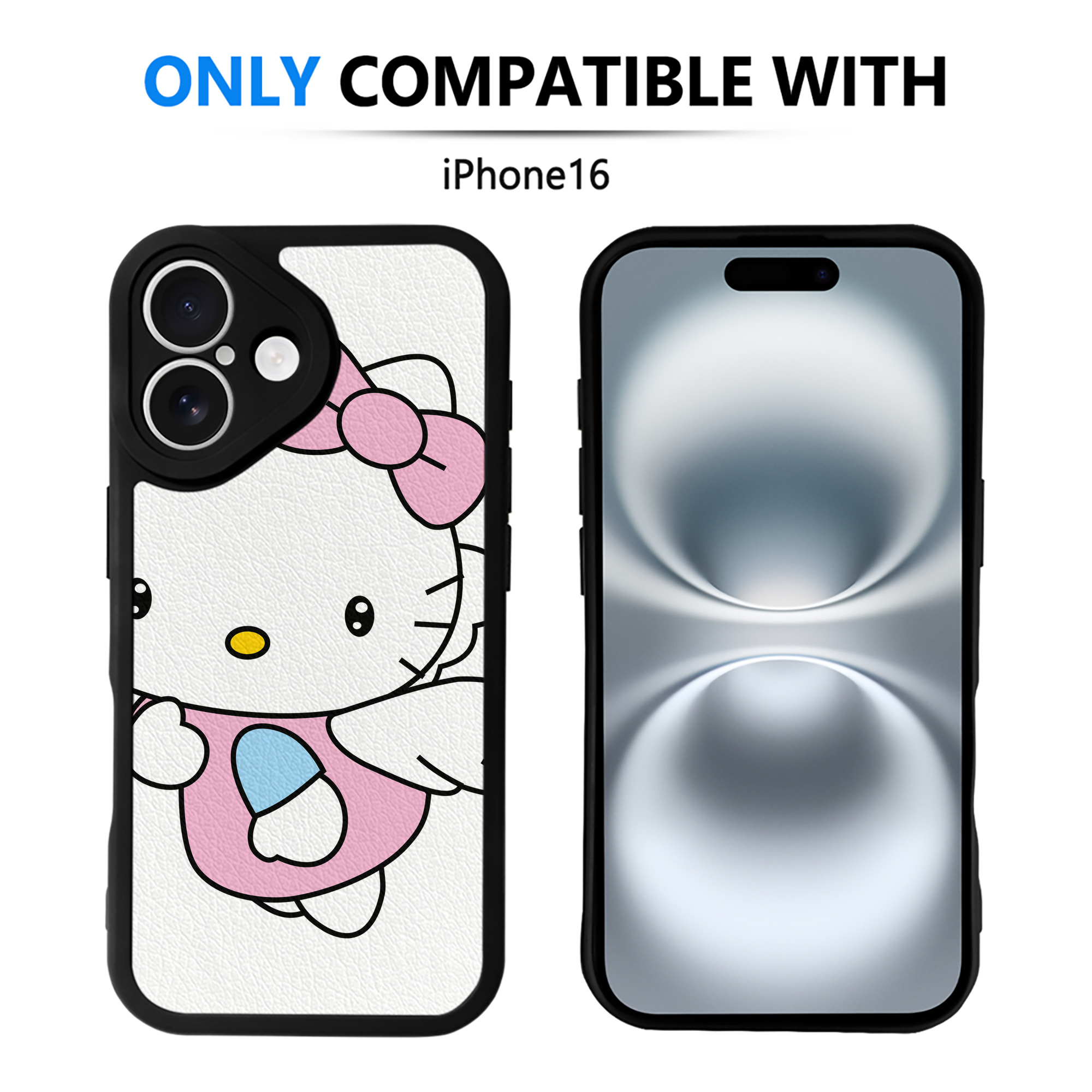 （画像用） Hello Kitty ハローキティ 【iPhone 16シリーズ対応】シリコンスマホケース（レザー調） 材質：シリコン